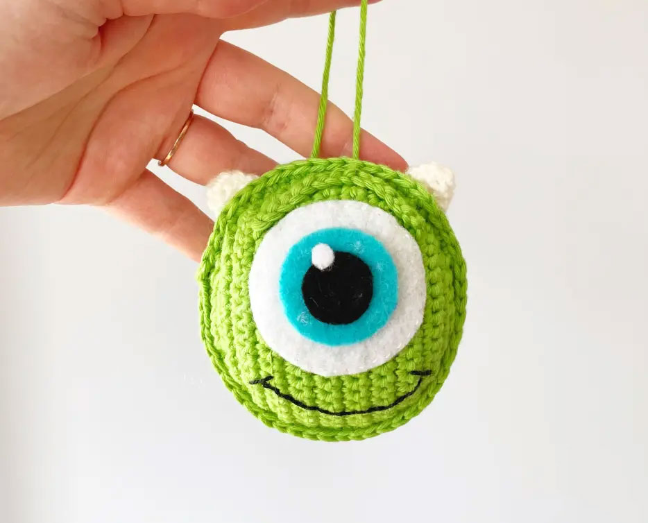 Craft a Charming Mike Wazowski Crochet Ornament