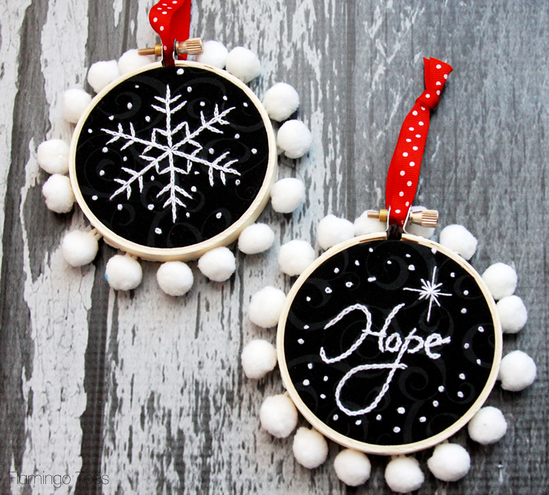 Charming Moments with Chalk Embroidery Mini Hoop Ornaments